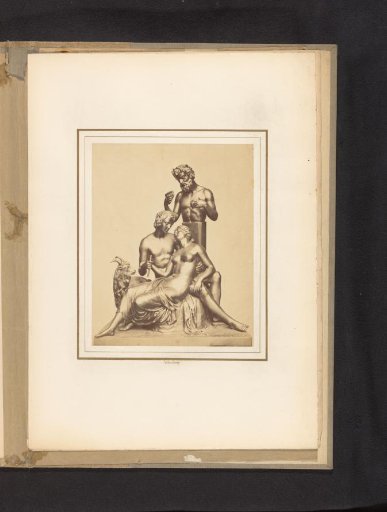 Sculpture of a Man with a Woman in His Lap, a Bust of a Satyr and a Goat, by Leopold Borbone