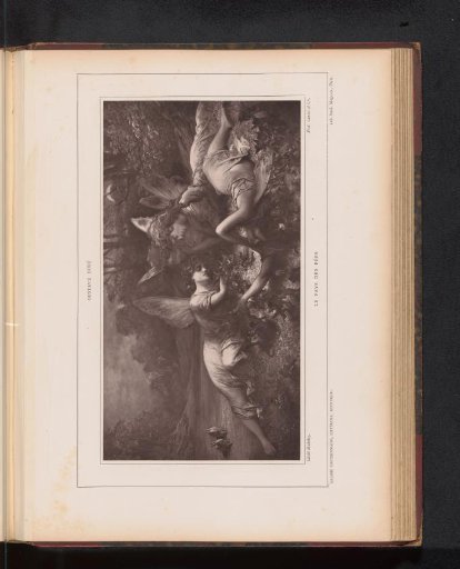 Reproduction of a design for a landscape with four fairies by Gustave Doré