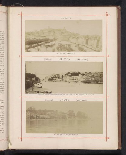 Three Views of Cannes, Clifton, and Cowes