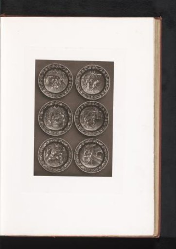 Six enamel plates, displayed at the Exposition Rétrospective of 1873 in Tours, France
