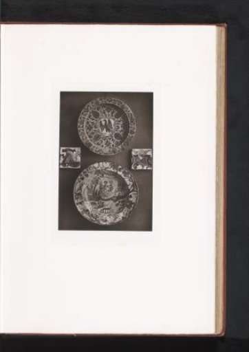 Two bowls and two earthenware plates, displayed at the Exposition Rétrospective of 1873 in Tours, France