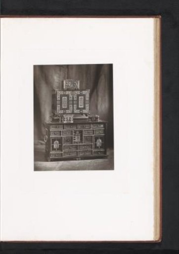Two cabinets and three chests, displayed at the Exposition Rétrospective of 1873 in Tours, France