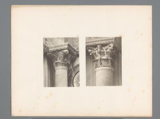 Two images of Corinthian capitals from San Marco in Venice