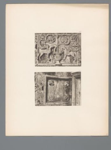 Two details of the exterior of San Marco in Venice, one of which with griffins