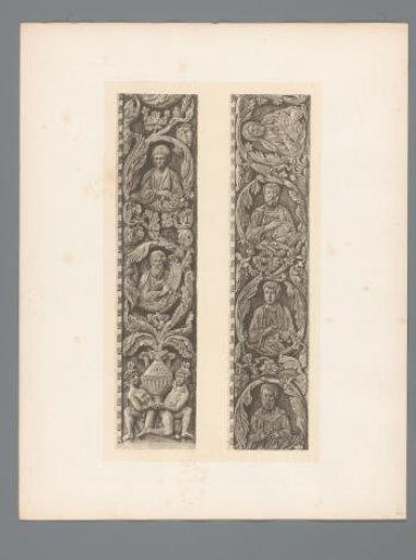 Two images of reliefs, presumably of apostles, from San Marco in Venice