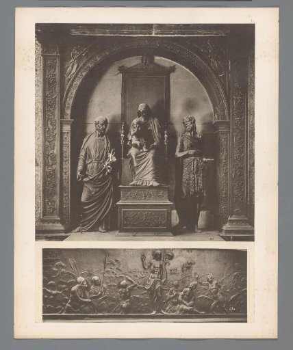 Sculpture of Mary, Christ and others and a relief in San Marco in Venice