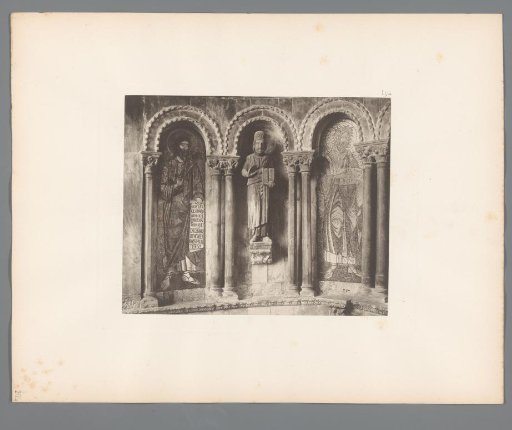Two mosaics and a sculpture, presumably of apostles, from San Marco in Venice