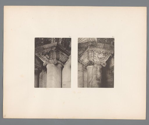 Two images of Corinthian capitals from San Marco in Venice