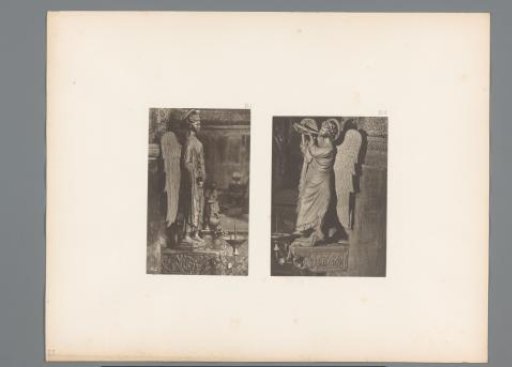 Two images of sculptures of angels in San Marco in Venice