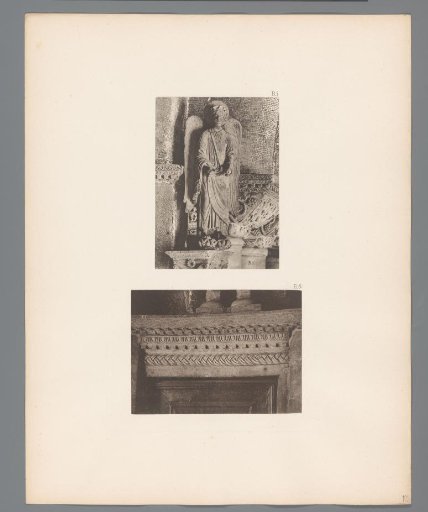 Sculpture of an angel and a frieze above a door of San Marco in Venice