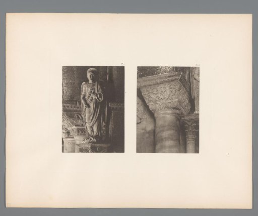 Sculpture of a saint and a capital from San Marco in Venice