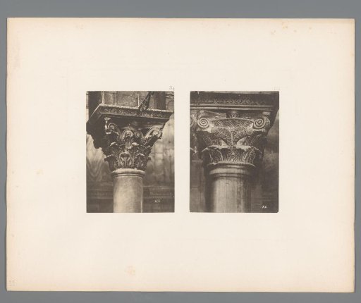 Two images of Corinthian capitals from San Marco in Venice