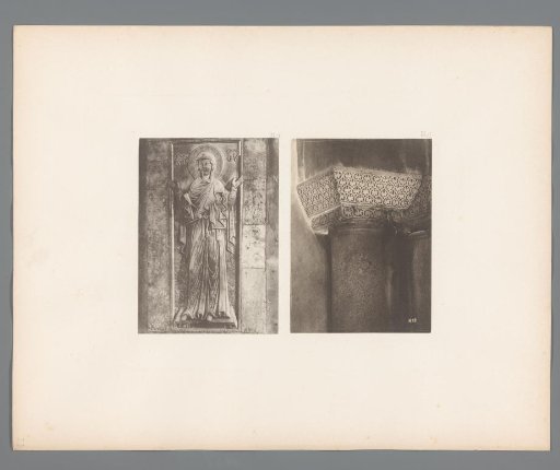 Relief of a saint and a capital from San Marco in Venice