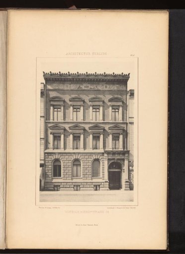 View of a residential house at Mohren-Strasse 54 in Berlin, Germany