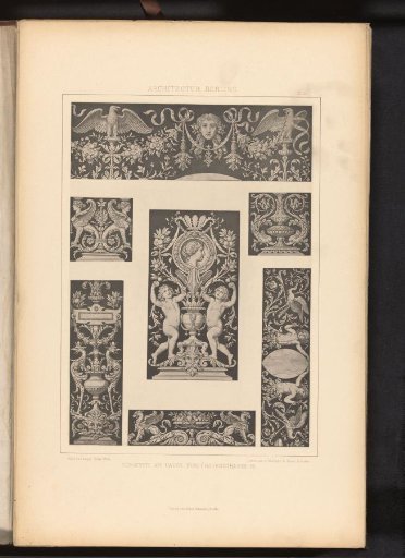 Seven Images of Decorations of the House at Kurfürstenstrasse 55 in Berlin, Germany