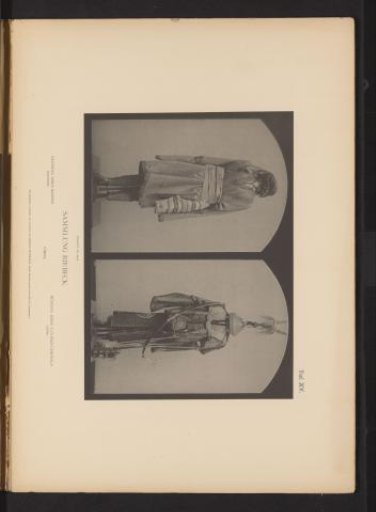 Men's costume from Kashmir and costume of a Tartar general from China, from the collection of Emil Riebeck in the courtyard of the Kunstgewerbemuseum in Berlin