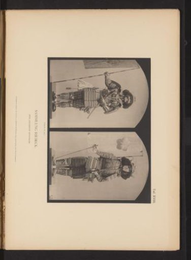 Two Japanese armor sets from the collection of Emil Riebeck, in the courtyard of the Kunstgewerbemuseum in Berlin