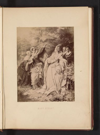 Photographic reproduction of a drawing of a scene from Maria Stuart by Friedrich Schiller, by Wilhelm von Kaulbach