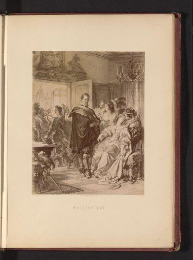Photographic reproduction of a drawing of a scene from the Wallenstein trilogy by Friedrich Schiller, by Carl Jaeger