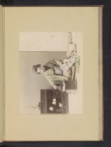 Woman making a doll