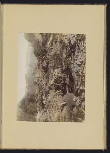 View of a village destroyed by an earthquake