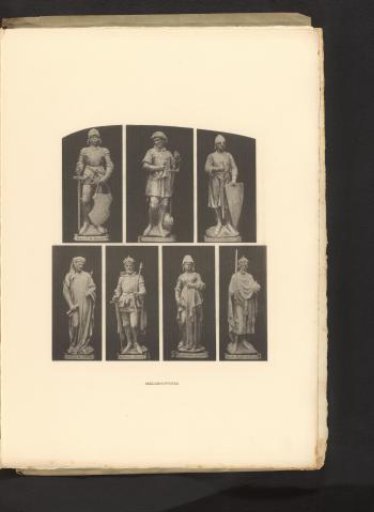 Seven statues, displayed at the 1894 World's Fair in Antwerp, Belgium