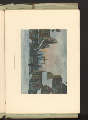 Reproduction of a watercolour of Old Antwerp at the World Exhibition of 1894 in Antwerp, by Frans van Kuyk