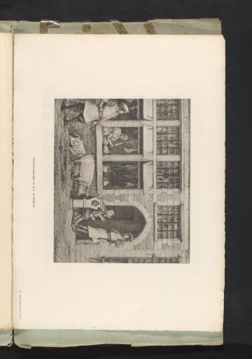 Reproduction of a drawing of pigs for a slaughterhouse in Old Antwerp at the World Exhibition of 1894 in Antwerp, by Frans van Kuyck