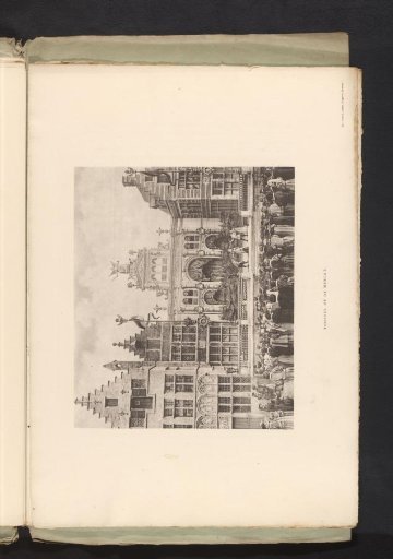 View of a play performed on the market of Old Antwerp at the World Exhibition of 1894 in Antwerp