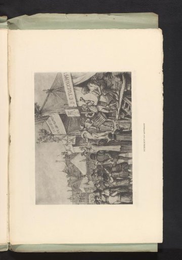 Reproduction of a drawing of the fair in Old Antwerp at the World Exhibition of 1894 in Antwerp, by Frans van Kuyck