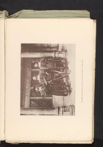 Three men from the procession of the inauguration of Emperor Charles V in Old Antwerp at the World Exhibition of 1894 in Antwerp