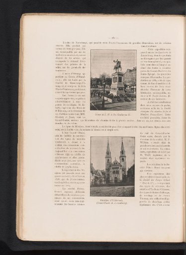 Statue of William II and a view of the Willibrordus Basilica in Luxembourg