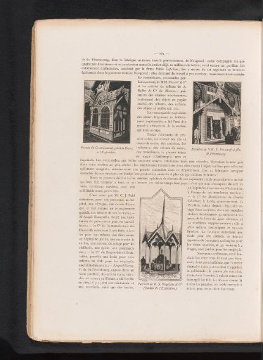 View of the Office of the Commissioner of the Russian Section and a View of the Pavilion of J. Prosoroff et fils, at the 1885 World Exhibition in Antwerp
