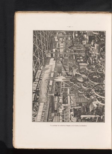 View of the gallery with machines and the French section of the 1885 World Exhibition in Antwerp