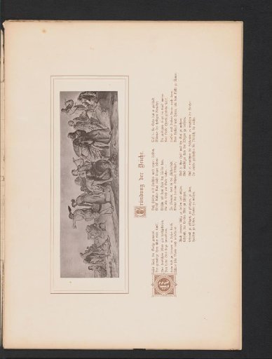 Reproduction of a painting of a group of people building dikes by Heinrich von Dörnberg
