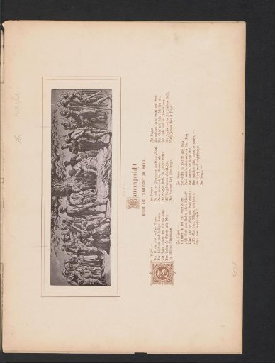 Reproduction of a painting of a court for peasants by Heinrich von Dörnberg