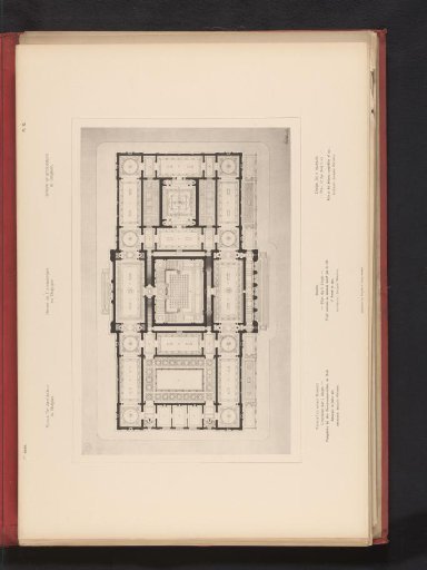 Reproduction of a plan for the first floor of a museum by Jean-Jacques Winders