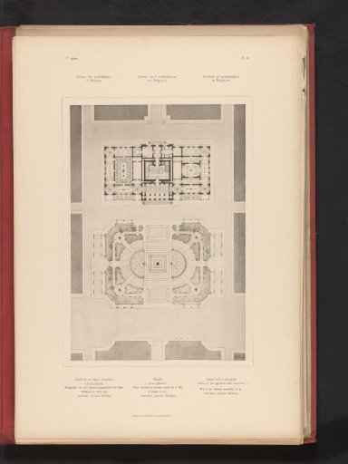 Reproduction of a floor plan of a museum by Jean-Jacques Winders