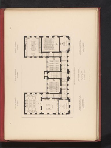 Reproduction of a floor plan of the first floor of an industrial school by Louis Boonen