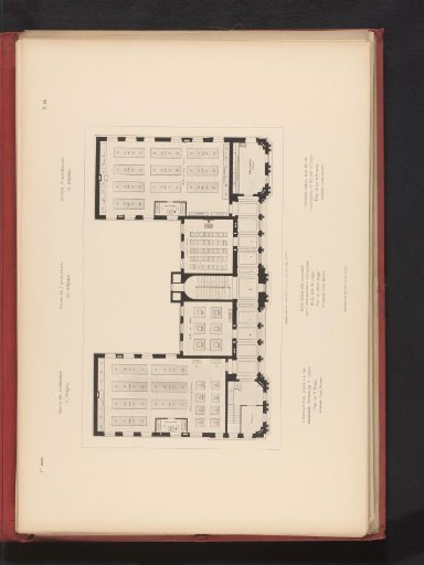Reproduction of a floor plan of the second floor of an industrial school by Louis Boonen