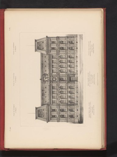 Reproduction of a design for a front view of an industrial school by Louis Boonen