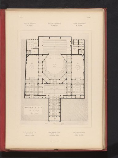 Reproduction of a floor plan of the first floor of the Eden Theatre in Vienna by W. Kuhnen