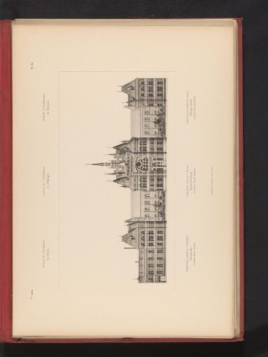 Reproduction of a design for a front view of an orphanage in Antwerp by Ernest Dielthiens