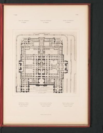 Reproduction of a plan of the Palace of Justice in Brussels, by Joseph Poelaert