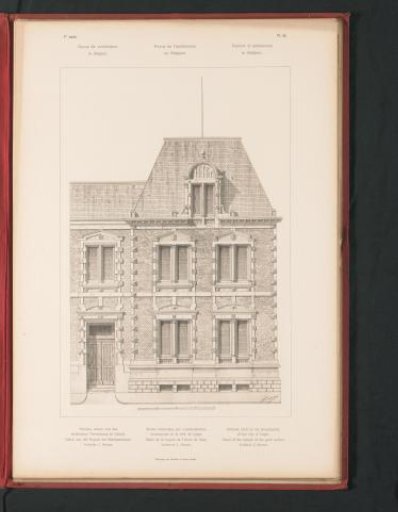 Reproduction of a design for a front elevation of a girls' school, by Louis Boonen