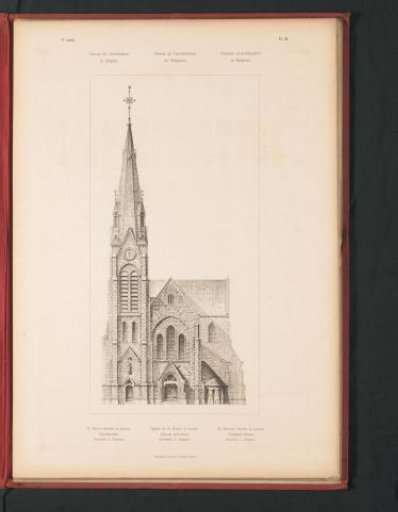Reproduction of a design for the St. Bavo's Church in Lauwe, by L. Degeyne