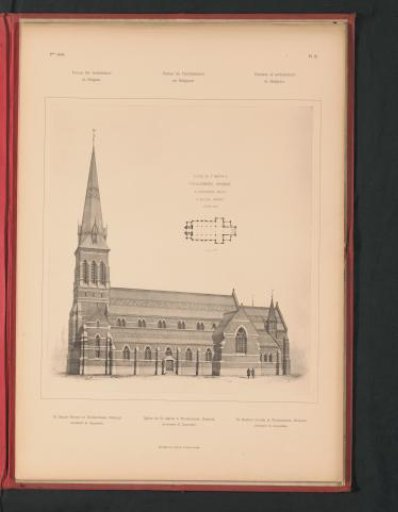 Reproduction of a design for St. Martin's Church in Tollembeek, Belgium, by Eugène Carpentier
