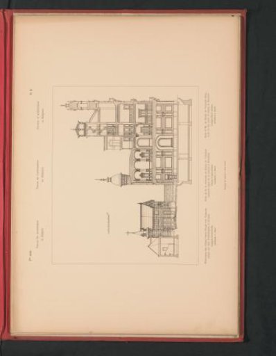 Reproduction of a design for a longitudinal section of the residence of Knuyt de Vosmaer in Brussels, by Joseph Naert