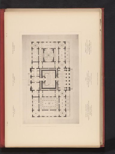 Reproduction of a plan for the ground floor of a museum by Jean-Jacques Winders