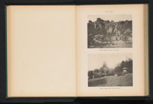 Two views of the Fukiage Gardens in Tokyo, Japan